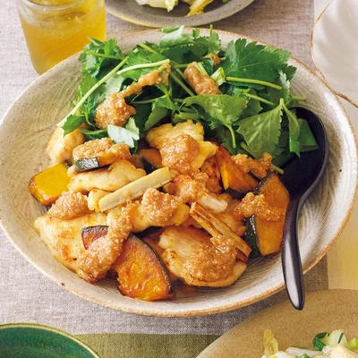 「とりとごぼう、かぼちゃのから揚げ」の献立