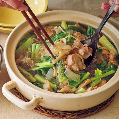 「とり肉と小松菜の和風鍋」の献立