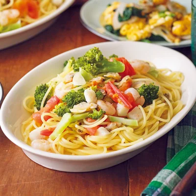 「シーフードとブロッコリーのワンポットパスタ」の献立