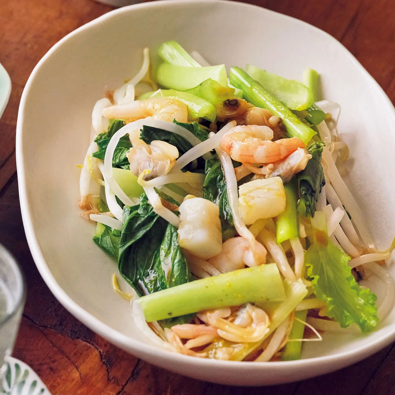 魚介と小松菜のレンジ蒸し