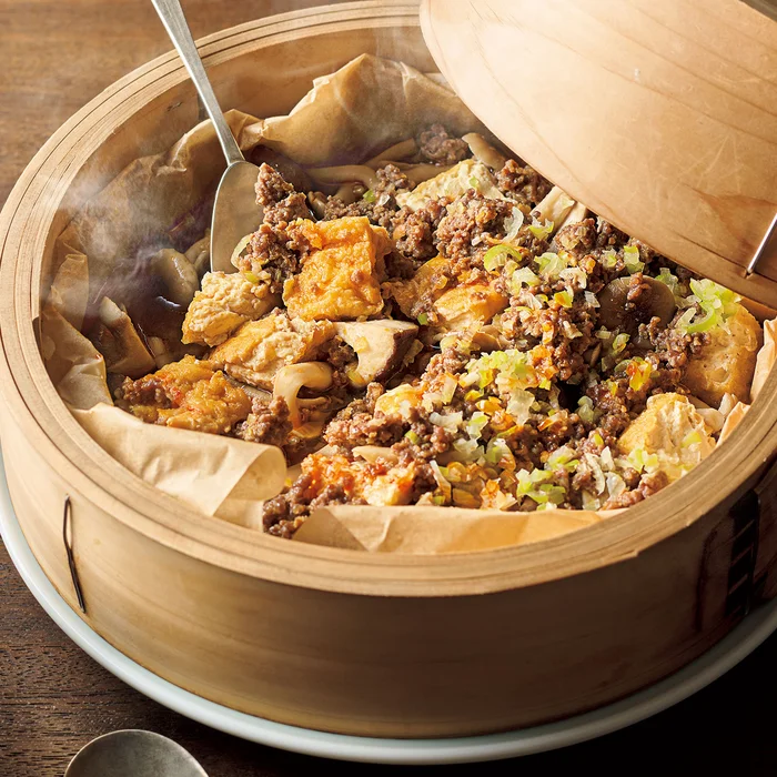 厚揚げときのこの蒸し麻婆