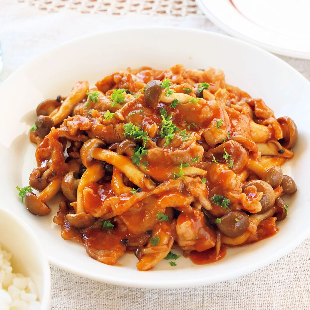 きのこ入りポークチャップ