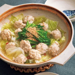 「とりだんごとキャベツのちゃんこ蒸し鍋」の献立