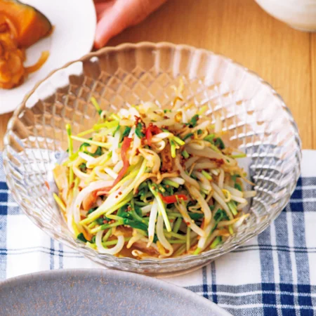 レンジもやしの粒マスタードあえ