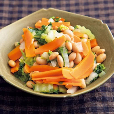 冬野菜と大豆のしょうが煮