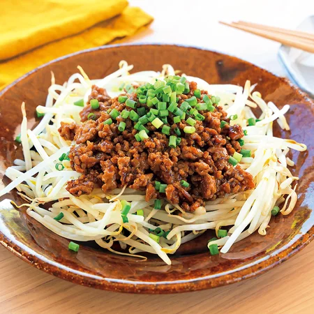 もやしのカレーそぼろがけ