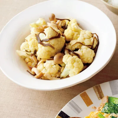 カリフラワーの塩昆布あえ