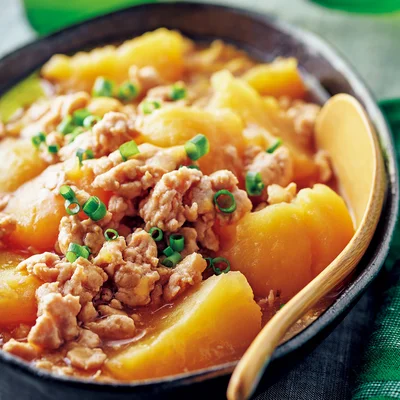 じゃがいもの甘辛そぼろ煮