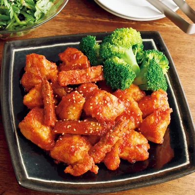 チキンとごぼうのヤンニョム風