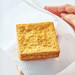 【やせコツ】厚揚げはペーパータオルで油を拭いて脂質量をダウン