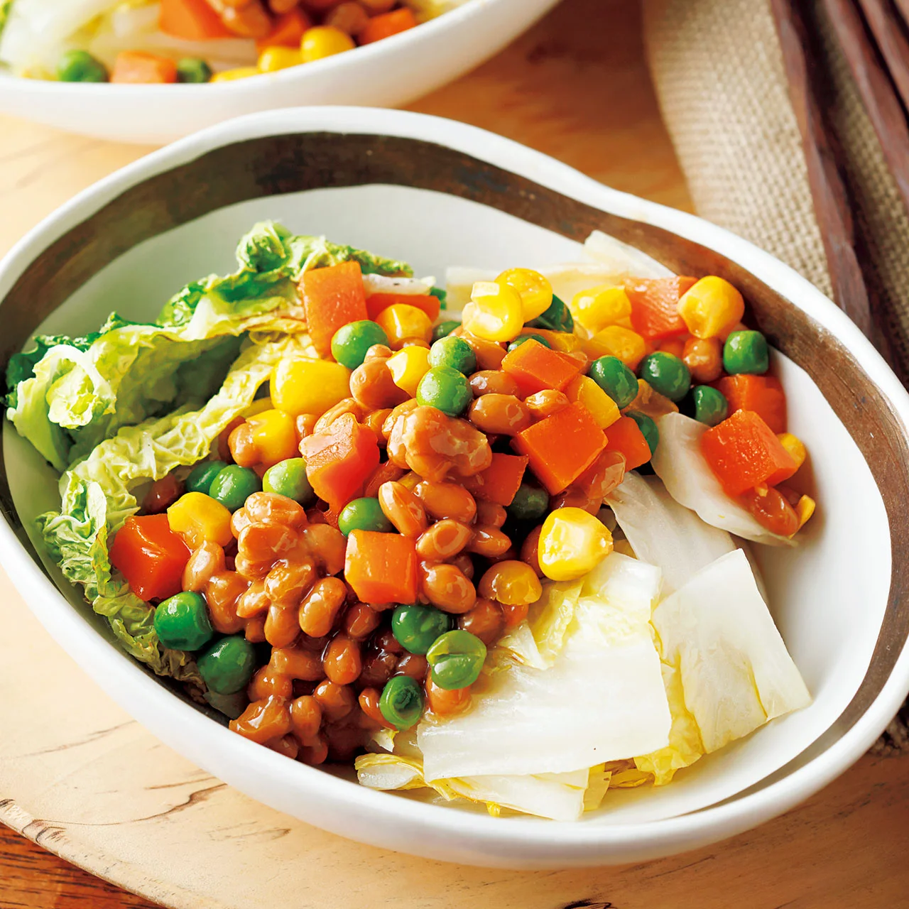 焼き白菜のベジ納豆ソース