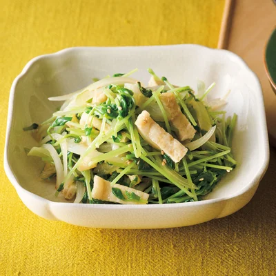 豆苗と油揚げのごまサラダ