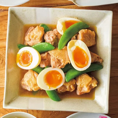 「とり肉とスナップえんどうのうま煮」の献立