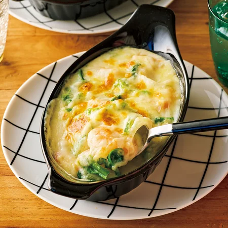 えびと菜の花のグラタン