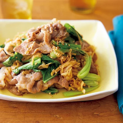 豚こまと切り干し大根のチャプチェ風