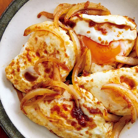 半月卵のふわとろしょうが焼き