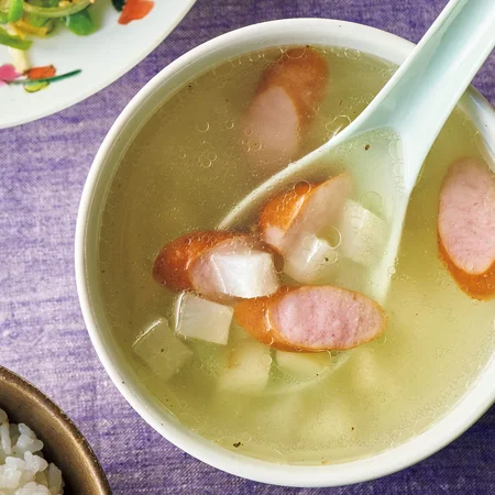 ソーセージとかぶのスープ