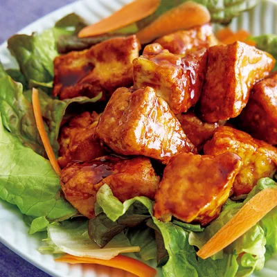 厚揚げのたれ漬けから揚げ