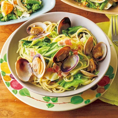 「春キャベツのボンゴレパスタ」の献立