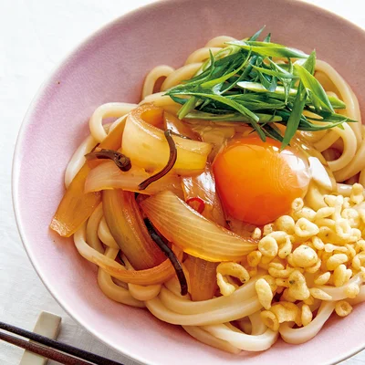 玉ねぎの塩昆布漬けのうどん