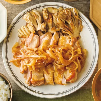 「新玉ソースのチキンソテー」の献立