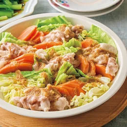 「豚しゃぶと春キャベツのごまだれがけ」の献立