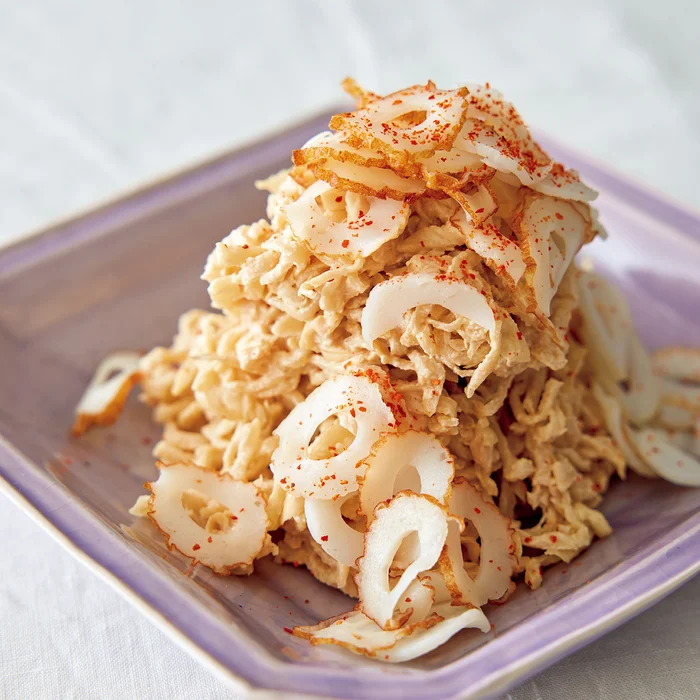 切り干し大根と薄切りちくわのマヨサラダ