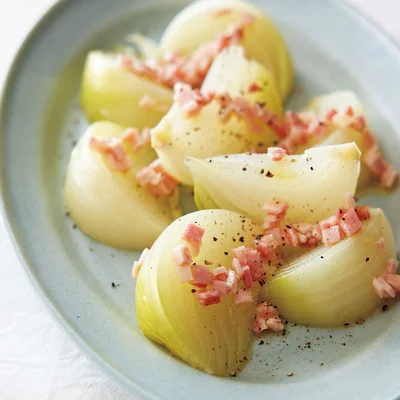 玉ねぎのレンジ蒸しハムソース