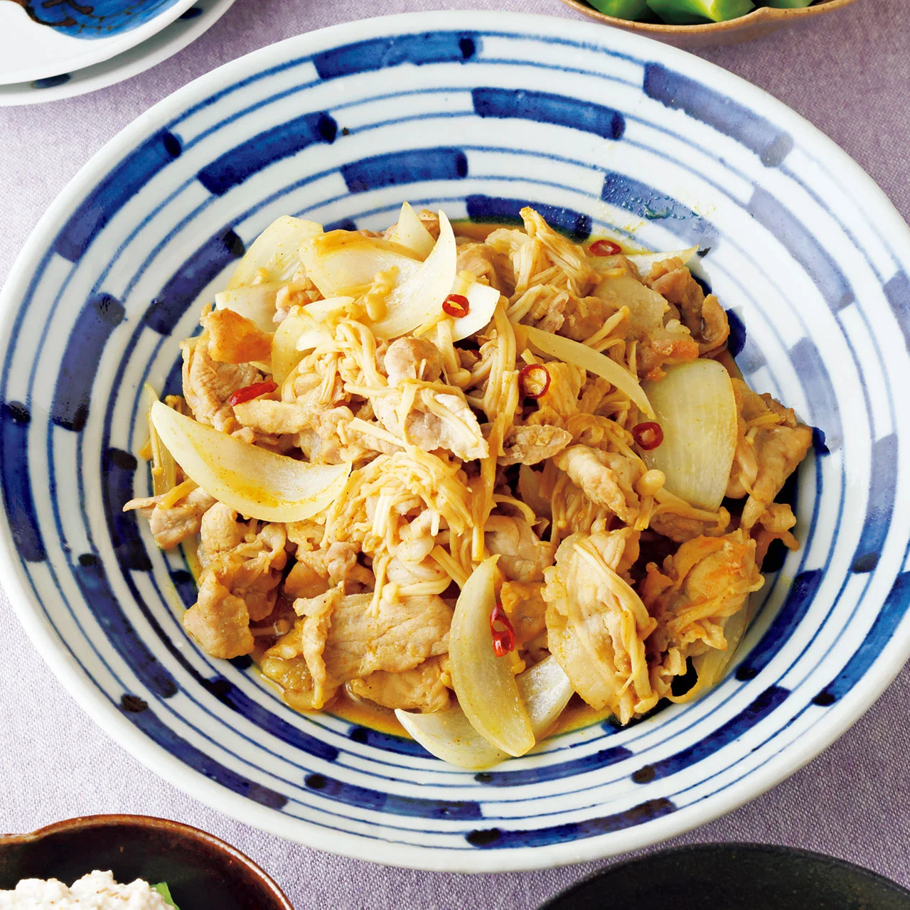 豚こまと玉ねぎのカレー甘酢炒め
