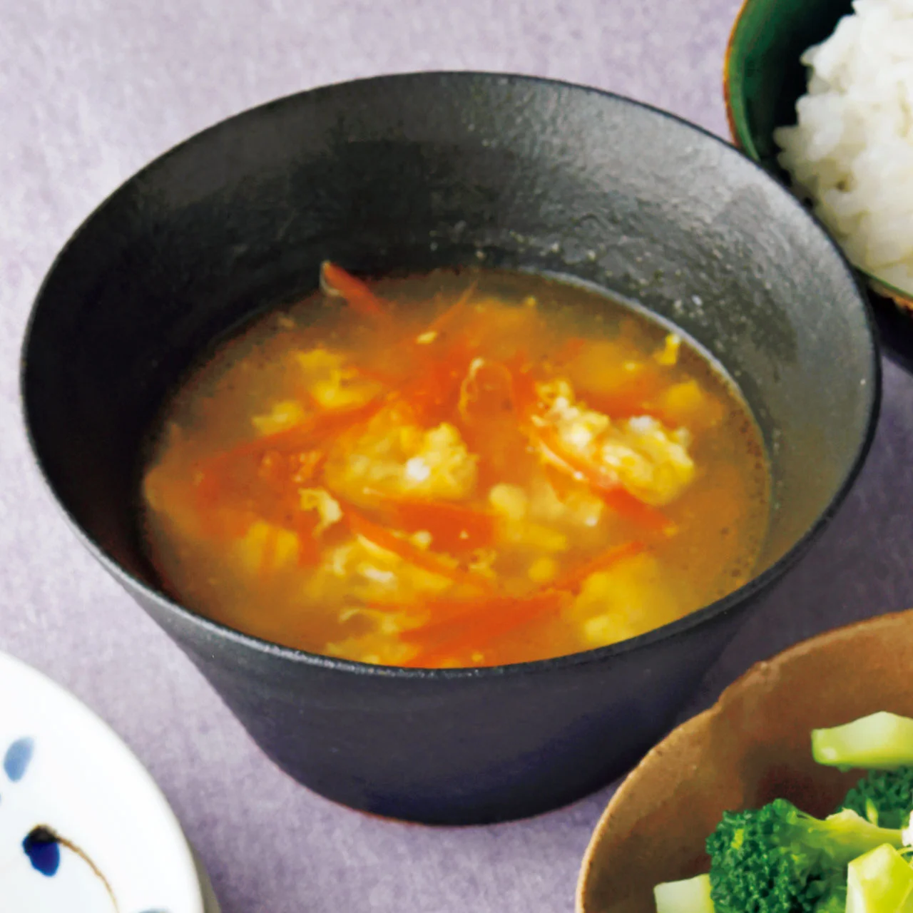 炒めにんじんの卵とじスープ