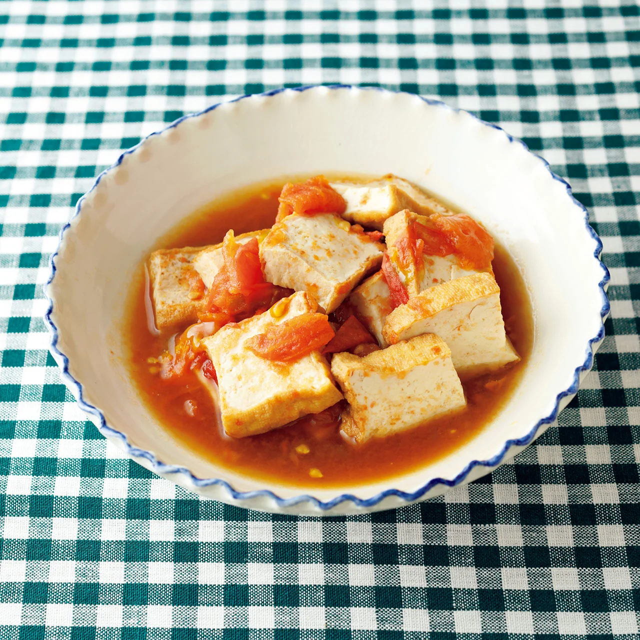 厚揚げとトマトのレンジ煮