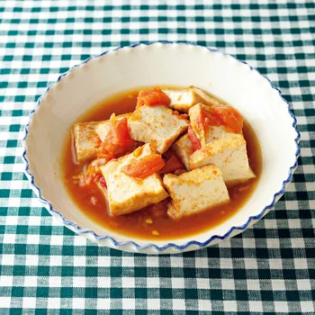 厚揚げとトマトのレンジ煮