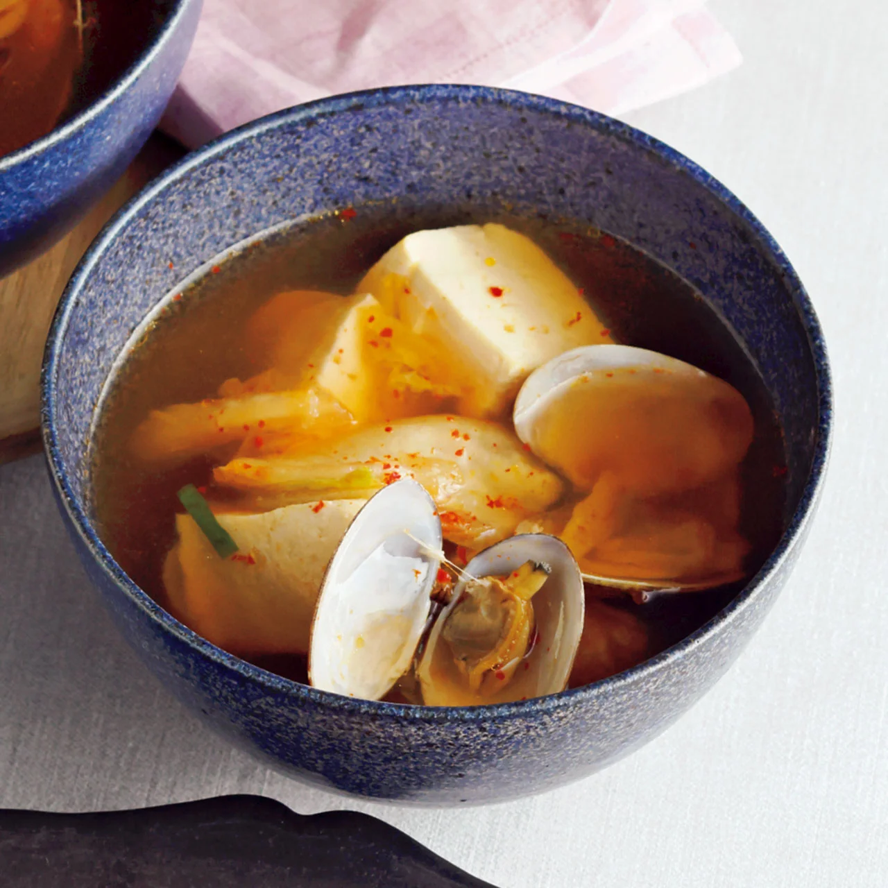 あさりと豆腐のキムチスープ