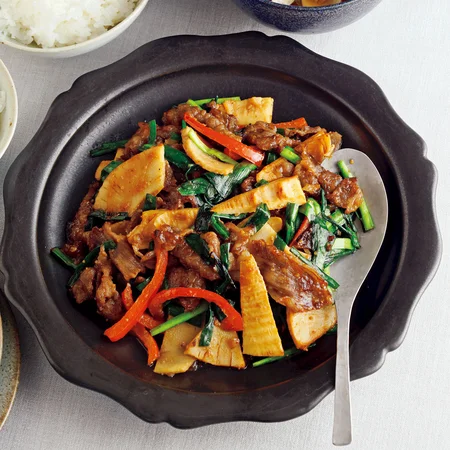 牛肉とたけのこ韓国風炒め