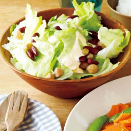 レタスとミックスビーンズのマヨサラダ