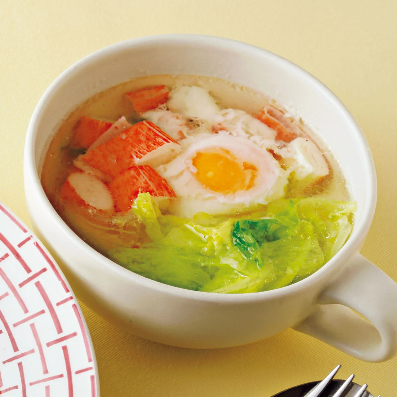 かにかまとレタスのスープ