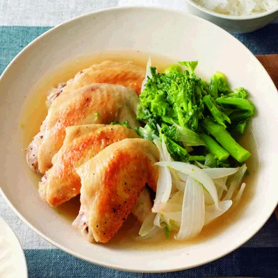 「手羽先と菜の花のスープ煮」の献立