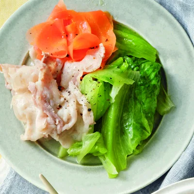 豚肉とレタスのさっと蒸し