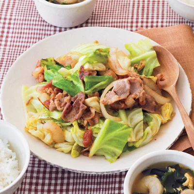 豚肉とキャベツの梅みそ炒め