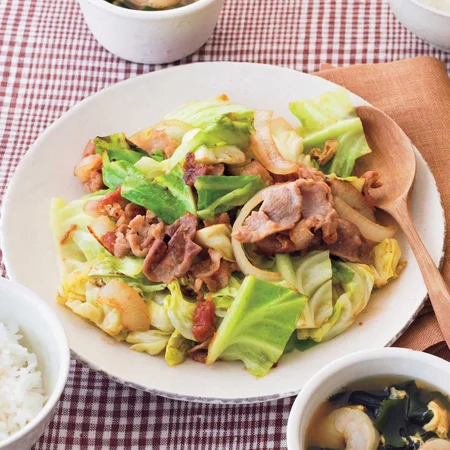 豚肉とキャベツの梅みそ炒め