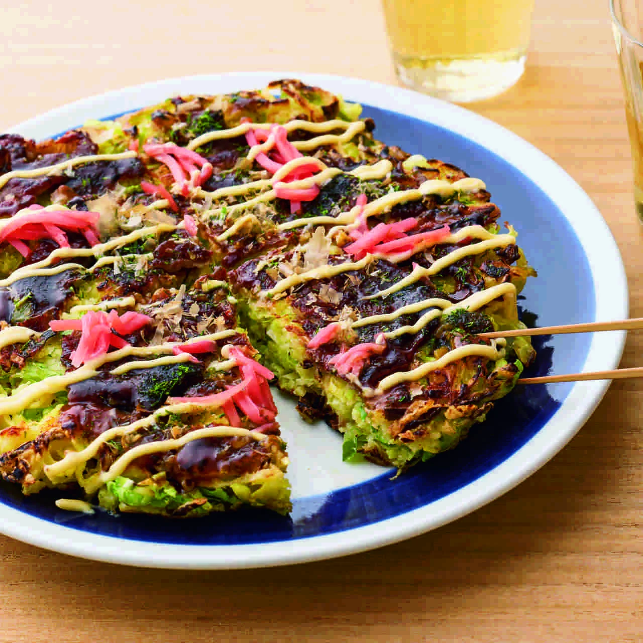 キャベツたっぷりお好み焼き