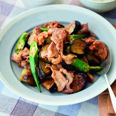 「豚肉となすのごまみそ炒め」の献立