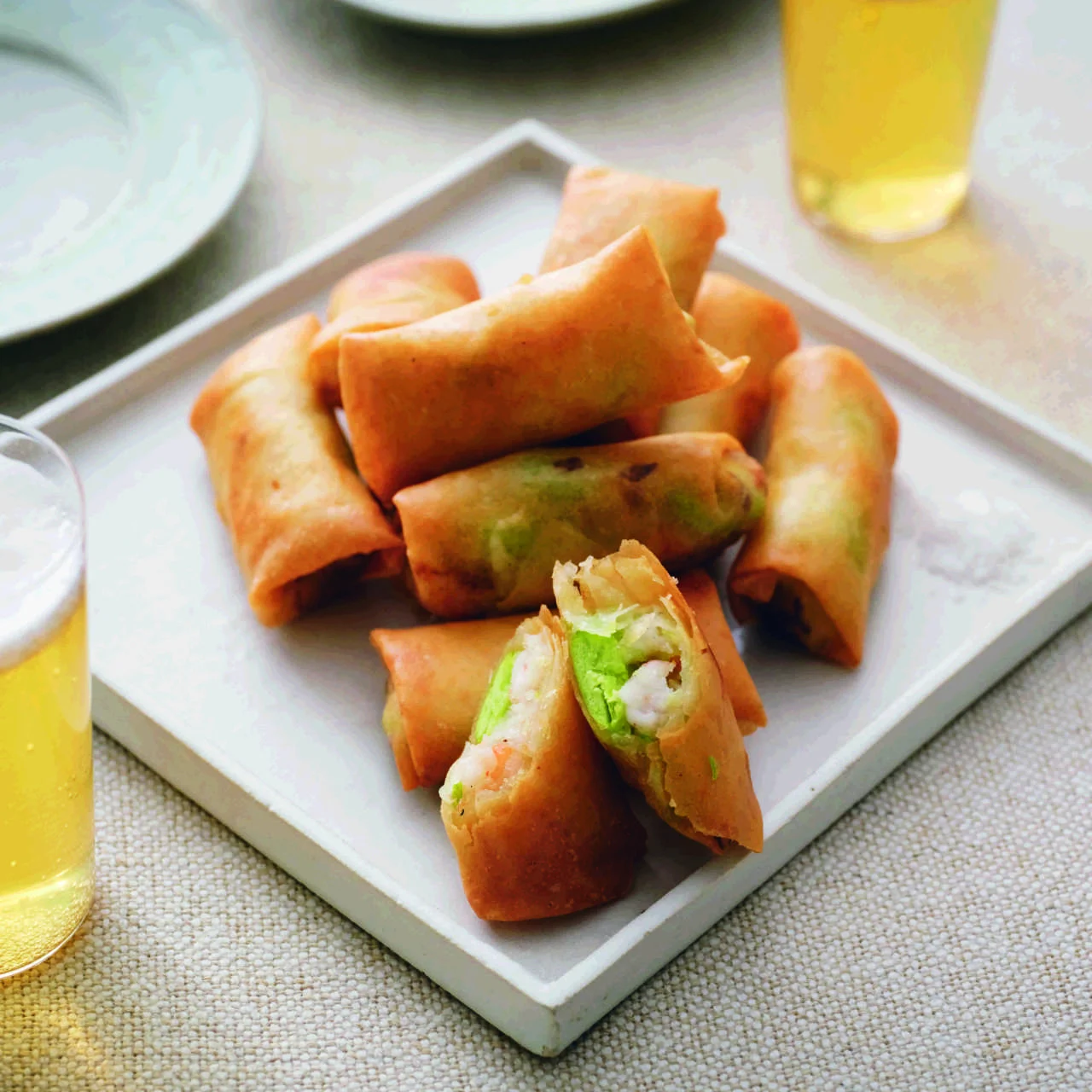 えびとそら豆の春巻き