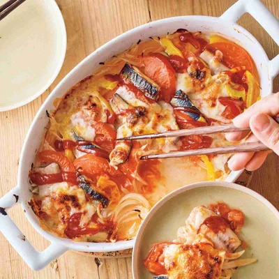 いわしとトマトのチーズ焼き