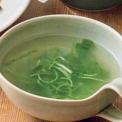 豆苗のねぎ塩スープ