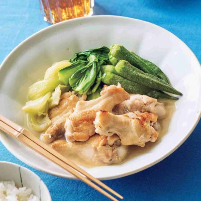 「手羽元とチンゲンサイのあっさり煮」の献立