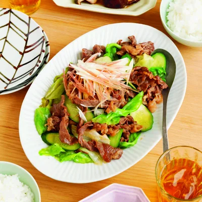「牛肉とレタスのさっと炒め」の献立