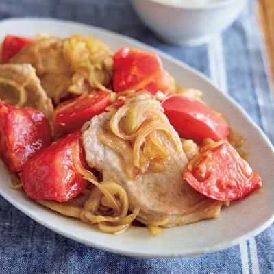 フレッシュトマトと豚肉のしょうが焼き