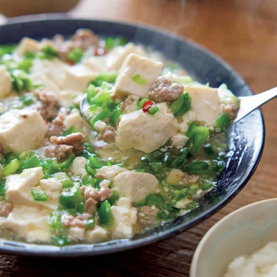 ピーマンたっぷり塩麻婆豆腐