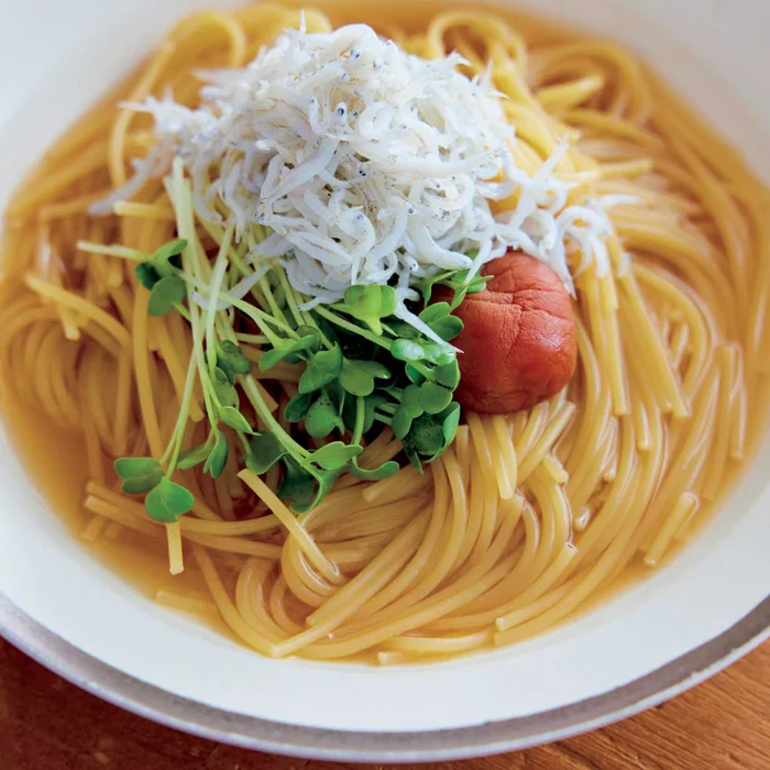 梅干しとしらすのおだしパスタ
